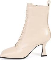 Ekonika , Schnürstiefel Im Retro-Stil in beige, Stiefel für Damen