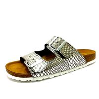 Lico , Pantolette Natural Snake Soft in silber, Sandalen für Damen