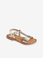 VERTBAUDET Leren meisjessandalen light gold