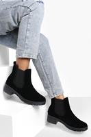 Stevige Geribbelde Chelsea Boots, Zwart