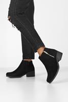 Chelsea Boots Met Zijrits En Blokhakken, Zwart