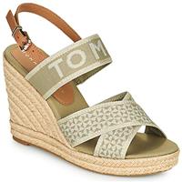 NU 25% KORTING: Tommy Hilfiger Highheel sandaaltjes TOMMY WEBBING HIGH WEDGE SANDAL met vestelbare gesp