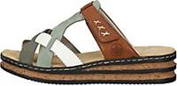 Rieker Slippers sleehak, zomerschoen, pantoffels met praktisch klittenband