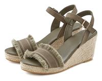 Vivance Sandalette, mit Keilabsatz in Bast-Optik vegan