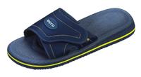 Beco badslippers met klittenband unisex blauw/geel