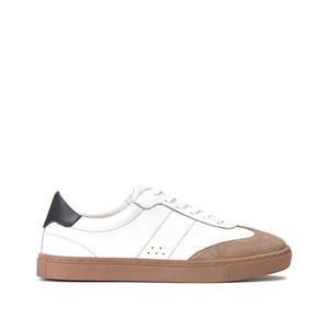 LA REDOUTE COLLECTIONS Sneakers in gekorreld leer, 2 materialen, met veters