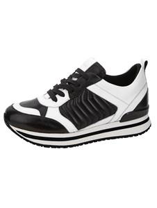 Sneaker van zacht nappaleer  Zwart/Wit
