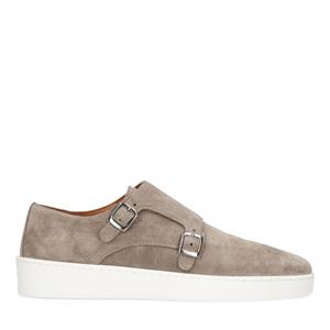 Taupe suède monk sneakers  - bruin