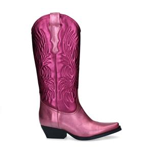 Sacha Rosafarbene Western Boots in Metallic-Optik
