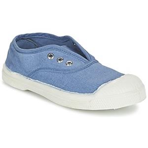 Katoenen tennisschoenen voor kinderen met vetersluiting Elly Bensimon jeansblauw