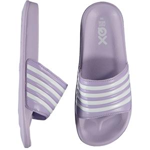 XQ Badslippers Dames Gestreept Lila/Wit