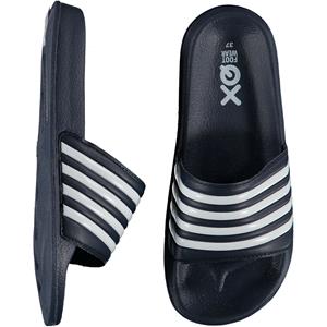 Badslippers Dames Gestreept Navy/Wit