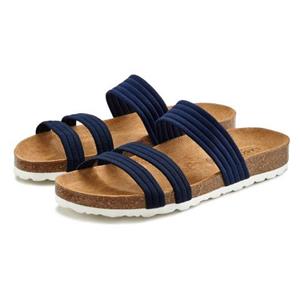 Lascana Slippers met kurkvoetbed en elastische riemen