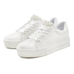 Lascana Sneakers met parels, veterschoenen, vrijetijdsschoenen, vegan