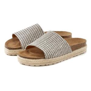 Venice Beach Pantolette, mit dezenter Bast-Optik und Korkfußbett