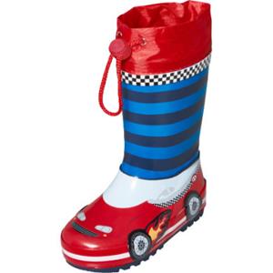 Playshoes Rubberlaarzen Raceauto rood/blauw