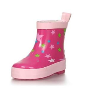 Rubberen laars halve schacht sterren roze