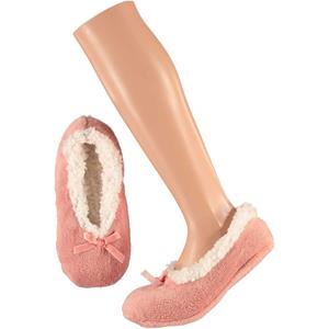 Dames ballerina sloffen/pantoffels roze