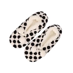 Stippen ballerinas pantoffels/sloffen wit/zwart voor dames