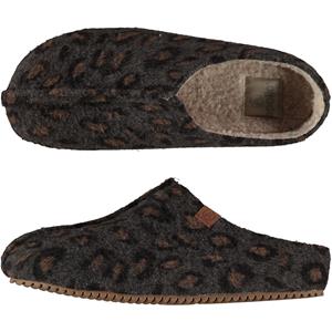 Dames instap slippers/pantoffels luipaard print beige