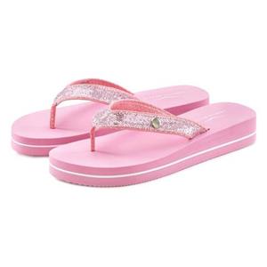 Venice Beach Badezehentrenner, Pantolette ultraleicht mit Glitzerband VEGAN