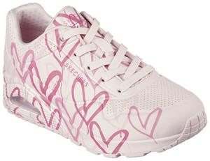 Skechers Sneakers met sleehak UNO-SPREAD THE LOVE met opvallende graffitiprint