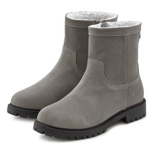 Lascana Laarzen Boots winterlaarzen van leer met een warme voering en profielzool