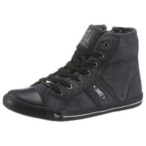 Mustang Shoes Sneakers High-Top-Sneaker, Vrijetijdsschoen high top-sneaker, veterschoen met label in de loopzool