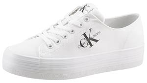 calvinkleinjeans Sneakers aus Stoff Calvin Klein Jeans - Vulc Flatform Essential Mono YW0YW01030 White YBR