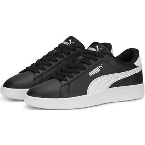 PUMA Smash 3.0 leren sneakers, Zwart/Wit, Maat 35,5