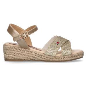 Tommy Hilfiger Keilsandalette "WEDGE ROPE SANDAL PLATINUM", mit Glitzer