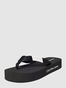 Calvin Klein Jeans Teenslippers met labeldetails, model 'FLATFORM'