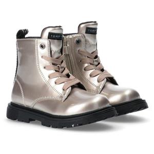 Tommy Hilfiger Schnürboots "LACE-UP BOOTIE PLATINUM", mit logobedrucktem Textilband an der Ferse