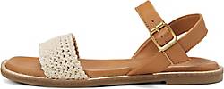 Marc O'Polo , Sandale Mit Gehäkeltem Baumwoll-Riemen in beige, Sandalen für Damen