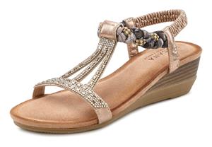 Lascana Sandale, Sandalette mit Schmucksteinen und elastischen Riemen