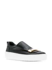 Sergio Rossi plaque detail slip-on sneakers - Zwart