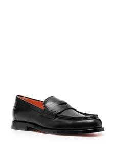 Santoni Leren loafers - Zwart