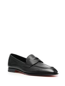 Santoni Leren loafers - Zwart