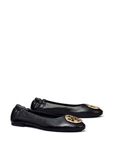 Tory Burch Claire ballerina's met logo - Zwart