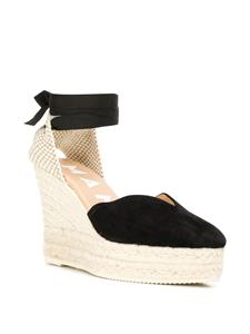 Manebi Espadrilles met sleehak - Zwart