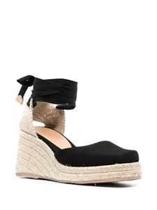 Castañer Tina espadrilles met sleehak - Zwart