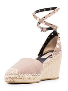 Valentino Rockstud espadrilles met sleehak - Beige
