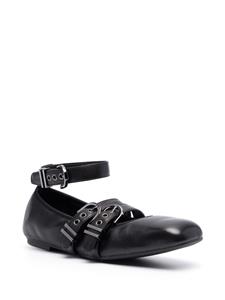 Stuart Weitzman Maverick leather ballerina shoes - Zwart