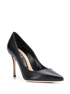 Sergio Rossi Décolleté Godiva pumps met slangenleer-effect - Zwart