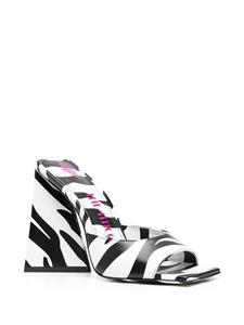 The Attico Devon muiltjes met zebraprint - Wit