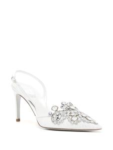 René Caovilla Slingback pumps verfraaid met kant - Wit