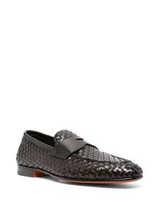Santoni Geweven loafers - Bruin