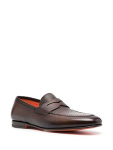 Santoni Leren loafers - Bruin