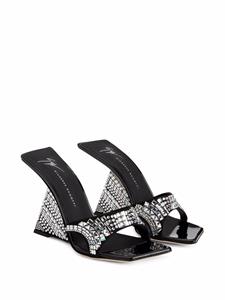 Giuseppe Zanotti Akira Shine muiltjes verfraaid met kristallen - Zwart