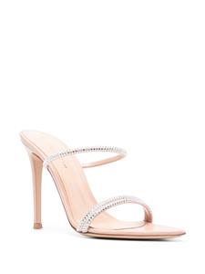 Gianvito Rossi Sandalen verfraaid met stras - Beige